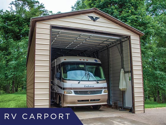 RV Carport With Storage Shed